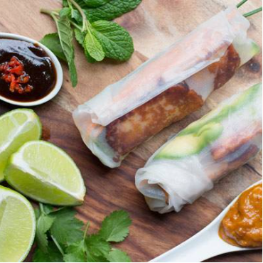 Crispy Pork & Green Apple Rice Paper Rolls
