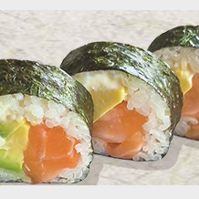 Raw Salmon Sushi Roll