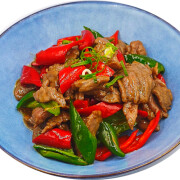 Beef and Cayenne Chilli and broccoli with Oyster Sauce