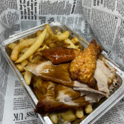 Quarter Meat with Chips &amp; Gravy